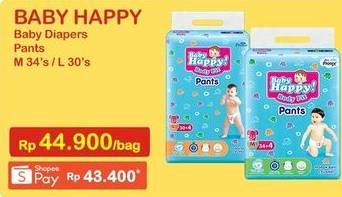 Promo Harga Baby Happy Body Fit Pants L30, M34 30 pcs - Indomaret