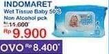 Promo Harga INDOMARET Wet Tissue Baby Non Alkohol 50 sheet - Indomaret