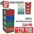 Promo Harga HOMECO Drawer 4 Susun Junior  - Hypermart
