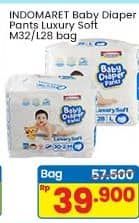 Promo Harga Indomaret Baby Diapers Pants Luxury Soft M32, L28 28 pcs - Indomaret