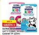 Promo Harga Ultra Mimi Susu UHT Stroberi, Full Cream, Cokelat 125 ml - Alfamart