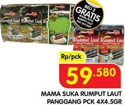 Promo Harga Mamasuka Rumput Laut Panggang per 2 bungkus 4 gr - Superindo