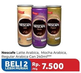 Promo Harga Nescafe Ready to Drink Coffee Latte, Mocca Latte, Original per 2 kaleng 240 ml - Carrefour