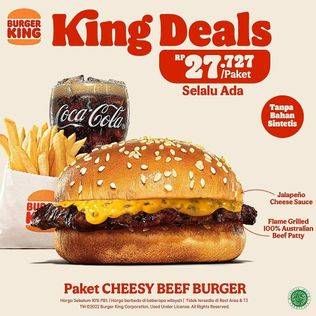 Promo Harga Burger King Cheesy Beef Burger  - Burger King