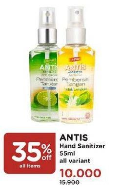 Promo Harga ANTIS Hand Sanitizer All Variants 55 ml - Watsons