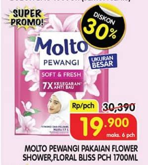 Promo Harga Molto Pewangi Flower Shower, Floral Bliss 1700 ml - Superindo