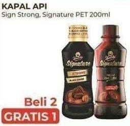 Promo Harga KAPAL API Kopi Signature Drink Strong Black Coffee, Original Black Coffee 200 ml - Alfamart