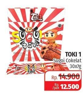 Promo Harga TOKI 1 Sugoi Cokelat 30 pcs - Lotte Grosir