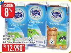 Promo Harga FRISIAN FLAG Susu UHT Purefarm Full Cream, Cokelat, Coconut Delight 900 ml - Hypermart