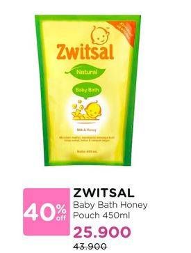 Promo Harga ZWITSAL Natural Baby Bath Milky With Rich Honey 450 ml - Watsons