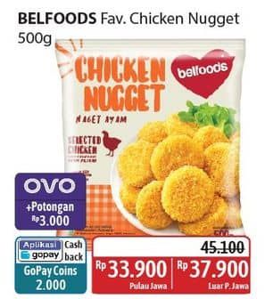 Promo Harga Belfoods Nugget Chicken Nugget 500 gr - Alfamidi
