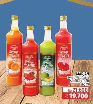 Promo Harga MARJAN Syrup with Milk All Variants 460 ml - Lotte Grosir