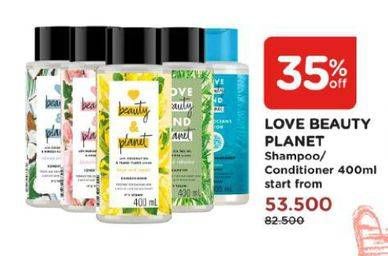 Promo Harga LOVE BEAUTY AND PLANET Shampoo/ Conditioner 400ml  - Watsons