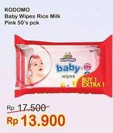 Promo Harga KODOMO Baby Wipes Ricemilk Pink 50 pcs - Indomaret