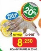 Udang Vanamae 100 gr Diskon 24%, Harga Promo Rp8.250, Harga Normal Rp10.990, Extra Stiker