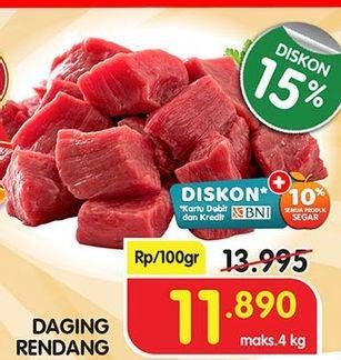 Promo Harga Daging Rendang Sapi per 100 gr - Superindo