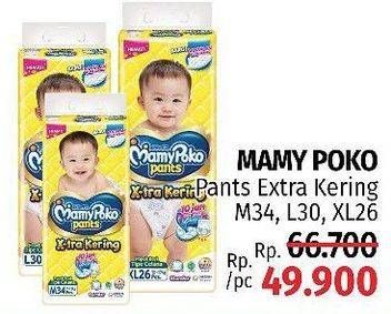 Promo Harga Mamy Poko Pants Xtra Kering L30, M34, XL26 26 pcs - LotteMart
