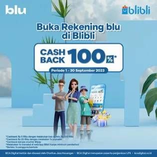 Promo Harga Buka Rekening di Blu di Blibli Cashback 100%  - BCA