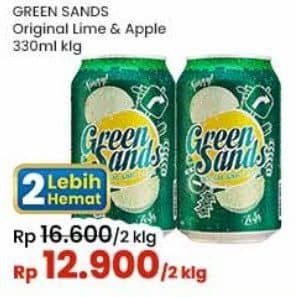 Promo Harga Green Sands Minuman Soda Lime Apple 250 ml - Indomaret
