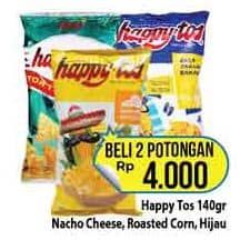 Promo Harga Happy Tos Tortilla Chips Hijau, Jagung Bakar/Roasted Corn, Nacho Cheese 140 gr - Hypermart