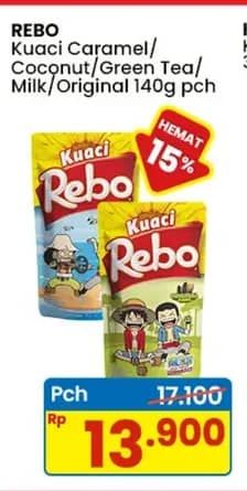 Promo Harga Rebo Kuaci Bunga Matahari Caramel, Coconut, Green Tea, Milk, Original 150 gr - Indomaret