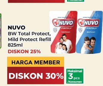 Promo Harga Nuvo Body Wash Total Protect, Mild Protect 825 ml - Yogya