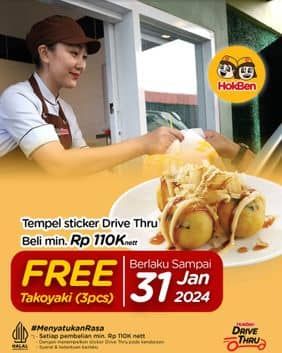 Promo Harga Free Takoyaki  - HokBen