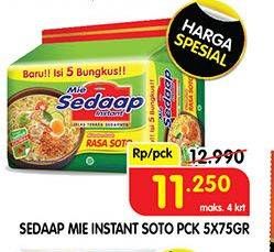 Promo Harga SEDAAP Mie Kuah Soto per 5 pcs 75 gr - Superindo