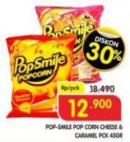 Promo Harga Pop Smile Popcorn Caramel, Cheddar Cheese 45 gr - Superindo