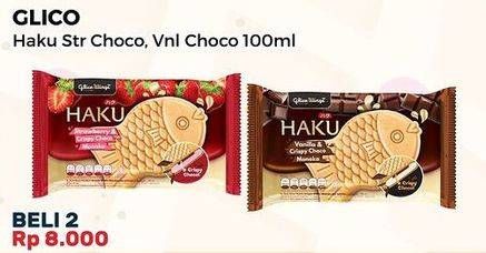 Promo Harga Glico Haku Strawberry Crispy Choco Monaka, Vanilla Crispy Choco Monaka 100 ml - Alfamart