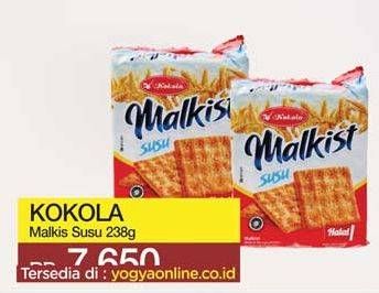 Promo Harga KOKOLA Malkist Susu 238 gr - Yogya