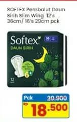 Promo Harga Softex Daun Sirih 36cm, 29cm 12 pcs - Indomaret