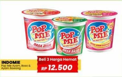 Promo Harga Indomie Pop Mie Instan Ayam, Baso, Ayam Bawang 75 gr - Yogya