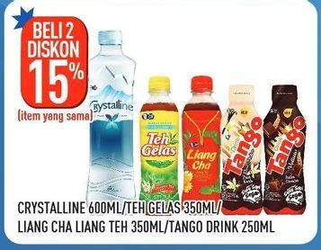 Promo Harga CRYSTALLINE Air Mineral/TEH GELAS Original Tea/LIANG CHA Minuman Teh/TANGO Drink  - Hypermart