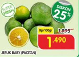 Promo Harga Jeruk Baby Pacitan per 100 gr - Superindo