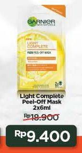 Promo Harga GARNIER Mask Pure Lemon Light Complete Peel-off per 2 sachet 6 ml - Alfamart