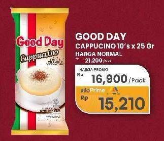 Promo Harga Good Day Cappuccino per 10 sachet 25 gr - Carrefour