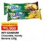 Promo Harga INDOFOOD Biskuit Inti Gandum Chocolate, Honey Banana 120 gr - Alfamart