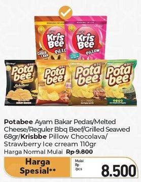 Promo Harga Potabee Snack Potato Chips/Krisbee Pillow  - Carrefour