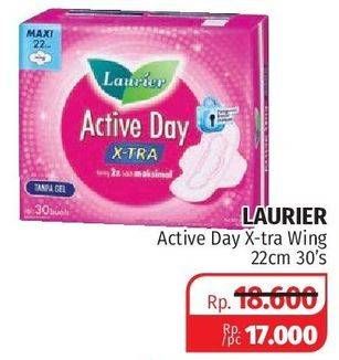 Promo Harga Laurier Active Day X-TRA Wing 22cm 30 pcs - Lotte Grosir