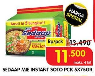 Promo Harga SEDAAP Mie Kuah Soto per 5 pcs 75 gr - Superindo