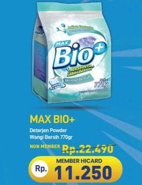 Promo Harga Max Bio Detergent Powder Wangi Bersih 770 gr - Hypermart
