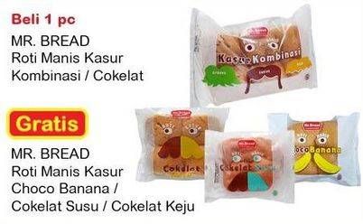 Promo Harga MR BREAD Roti Manis Kasur Kombinasi/Coklat  - Indomaret