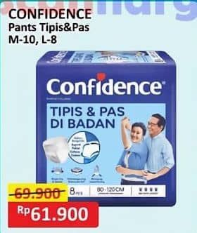 Promo Harga Confidence Adult Pants Tipis & Pas Di Badan M10, L8 8 pcs - Alfamart