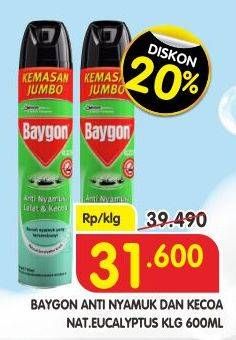 Promo Harga BAYGON Insektisida Spray Eucalyptus 600 ml - Superindo