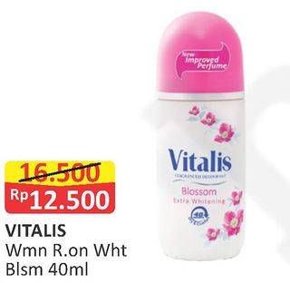 Promo Harga VITALIS Fragranced Deodorant Roll On White Blossom 40 ml - Alfamart