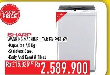 Promo Harga SHARP ES-F950P-GY | Washing Machine  - Hypermart