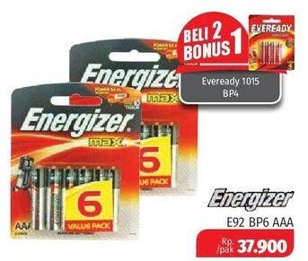 Promo Harga ENERGIZER Battery Alkaline Max AAA E92 6 pcs - Lotte Grosir