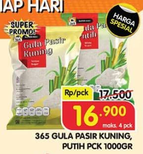 Promo Harga 365 Gula Pasir Kuning, Putih 1000 gr - Superindo
