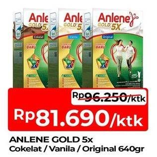 Promo Harga Anlene Gold Plus 5x Hi-Calcium Coklat, Vanila, Original 650 gr - TIP TOP